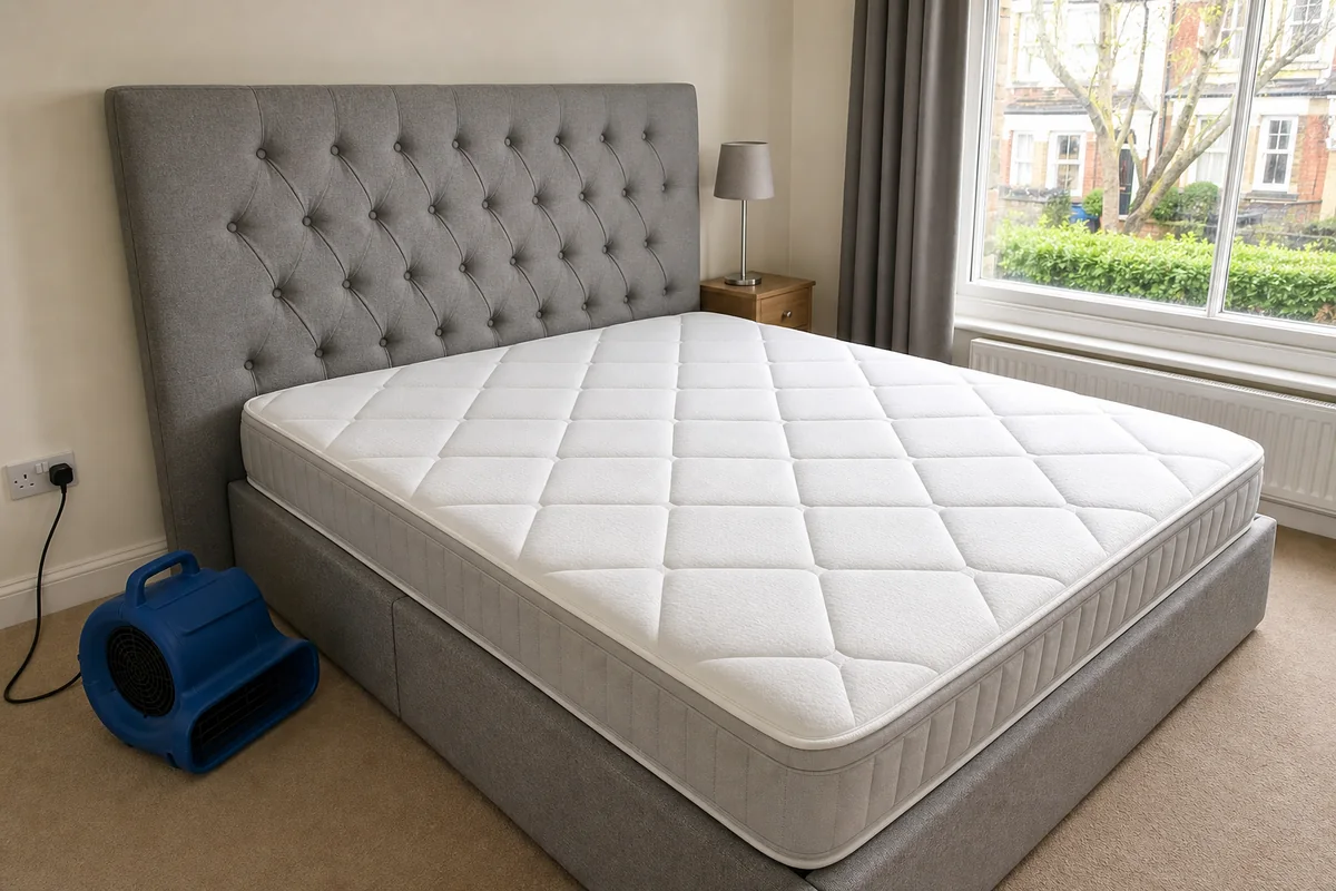 Mattress controlled drying bedroom